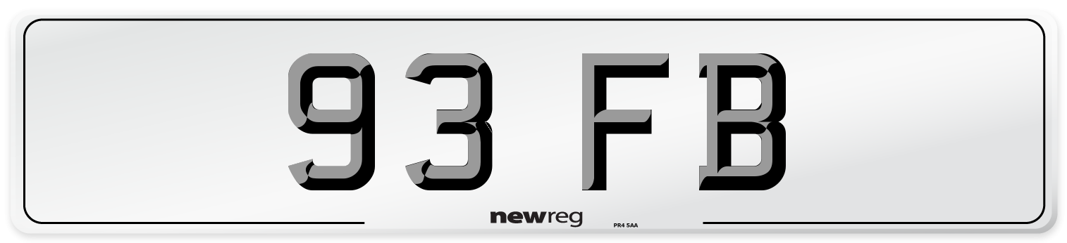 93 FB Number Plate from New Reg